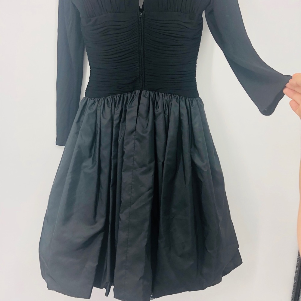 ✨ Stunning Retro Vintage 80s Prom Party Dress Long Sleeve Kevin Hall Couture - Picture 4 of 10